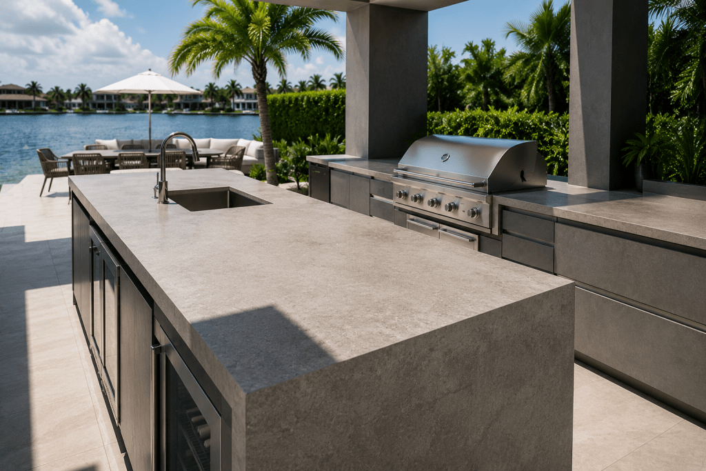 quartz vs porcelain outdoor kitchen countertops south florida
